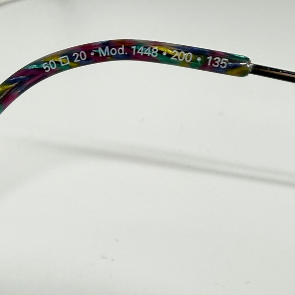 OWP Germany 1448 200 Round Silver Multicolor Eyeglasses Frames 50-20-135 Vintage main image 6